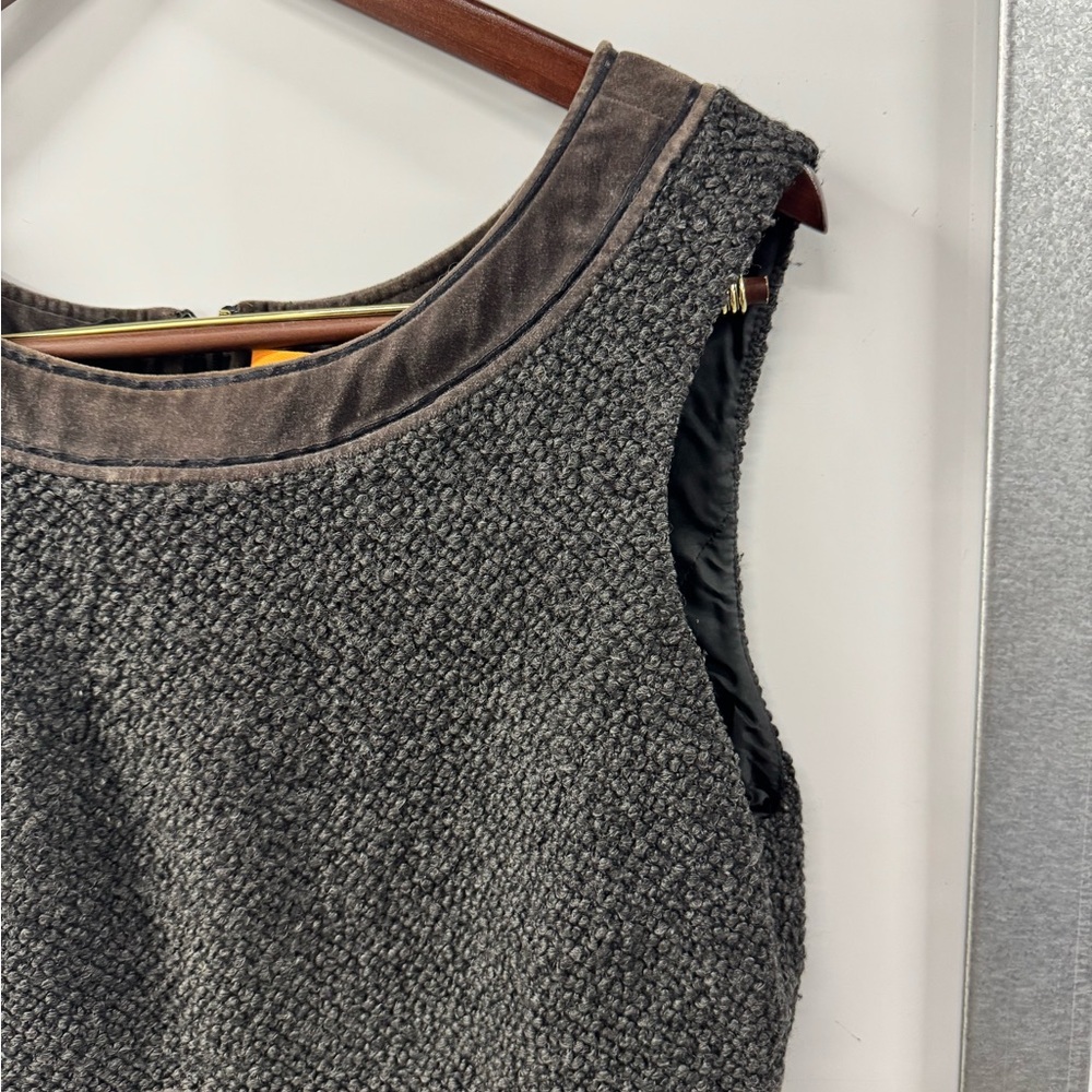 Tory Burch Wool Blend Sleveless Dress Brown Womens Size 12 Utility Lagenlook - Picture 8 of 12